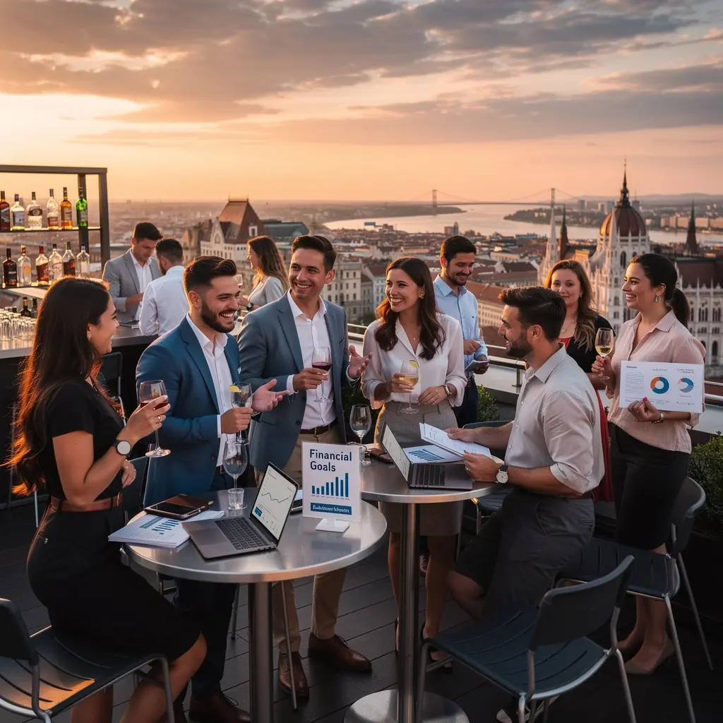 Egy fiatal pár, aki közösen beszélget a pénzügyi céljaikról.