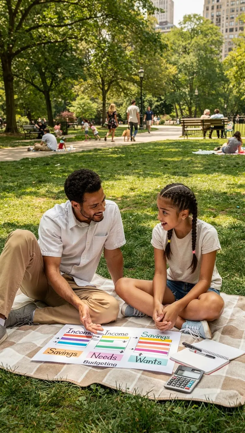 Családi pénzügyi tervezés során készült fénykép, amely a közös költségvetés fontosságát hangsúlyozza.